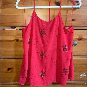 FREE PEOPLE Red Star Tank Top